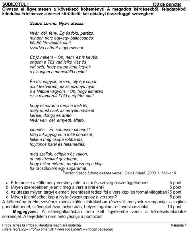 Hum�n szakos t�telek 1. r�sz