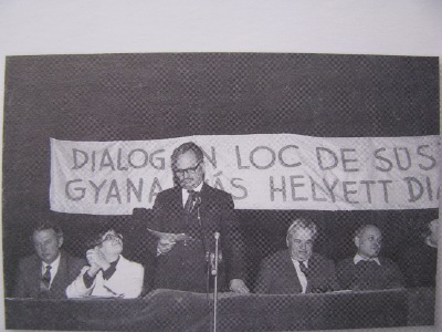 A B�ke t�ri nagygy�l�s (1990. febr. 10.), Bal�zs S�ndor besz�l, Feleki K�roly felv�tele