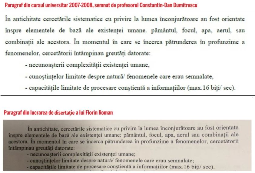 Az egyetemi kurzus �s a miniszter disszert�ci�j�nak azonoss�ga / via Libertatea.ro 